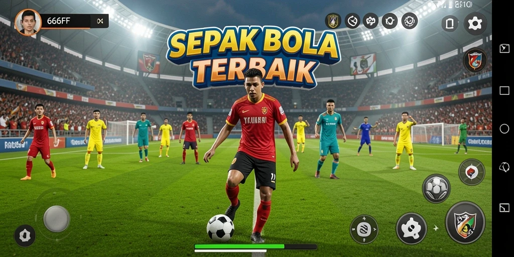 Screenshot gameplay <strong>666FF</strong> menampilkan aksi pertandingan sepak bola seru.