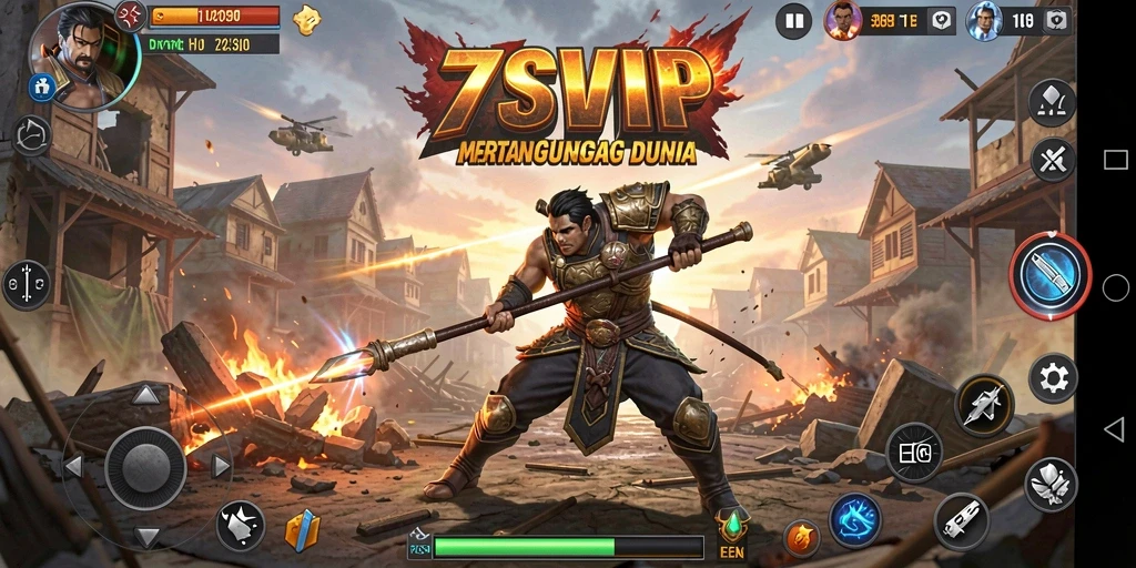 Tampilan gameplay seru dari 7SVIP dengan karakter bertarung.