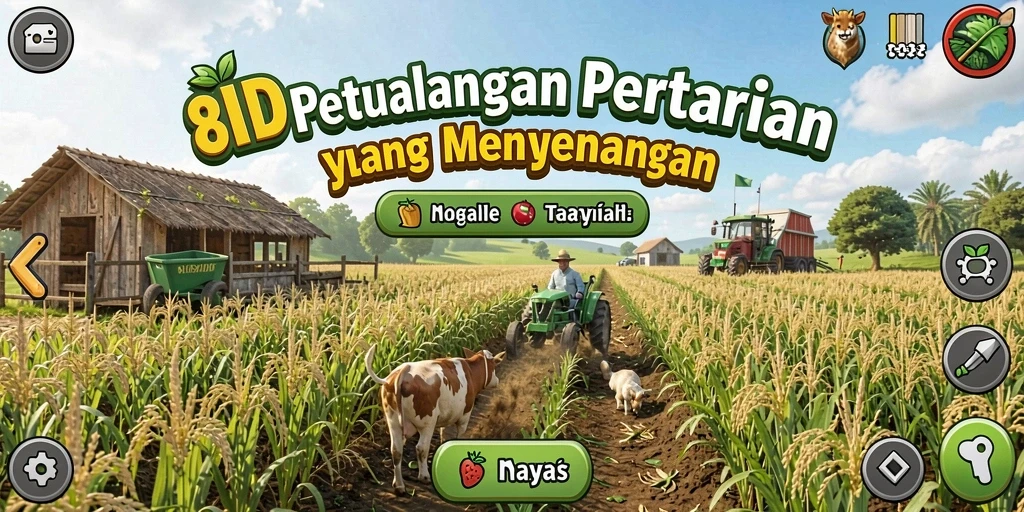 Tampilan gameplay <strong>8ID</strong> yang menarik dengan aktivitas bertani.