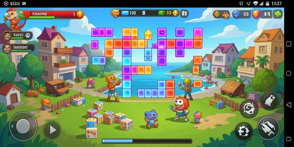 Tampilan gameplay menarik dari 93337 dengan berbagai puzzle.