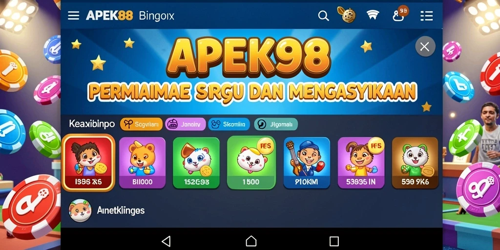 Tampilan antarmuka APEK88 dengan gameplay Bingo yang seru.