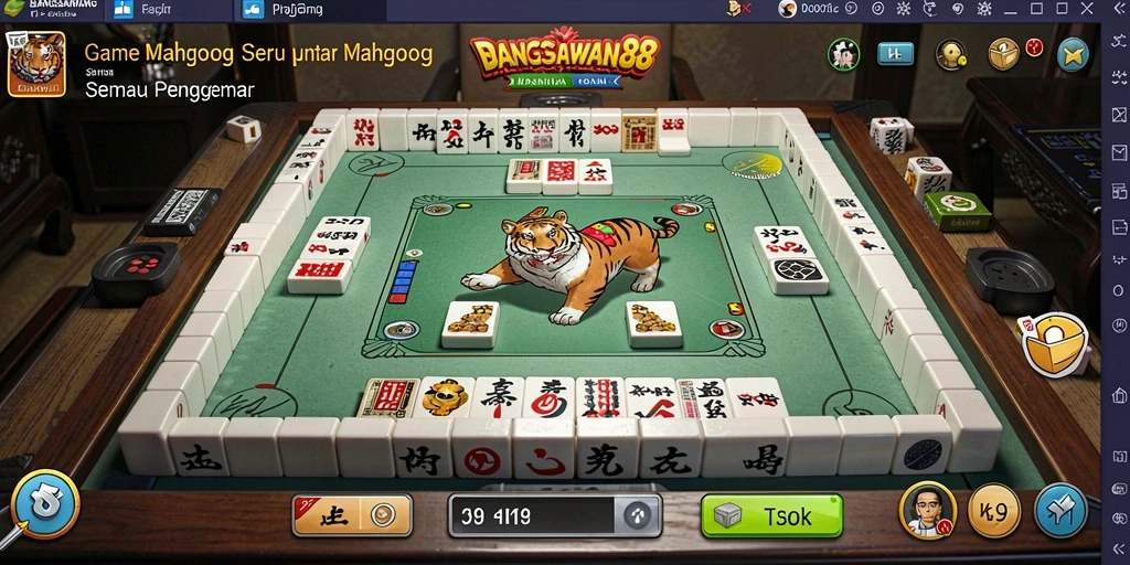 Tangkapan layar permainan BANGSAWAN88 menampilkan aksi seru dalam Mahjong.