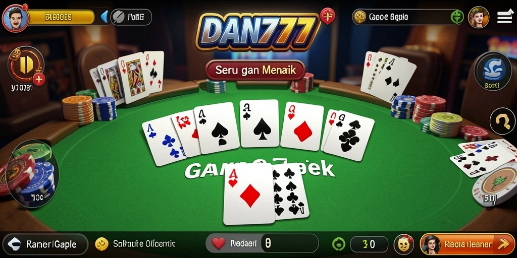 Tampilan gameplay seru dalam game Gaple DAN777.