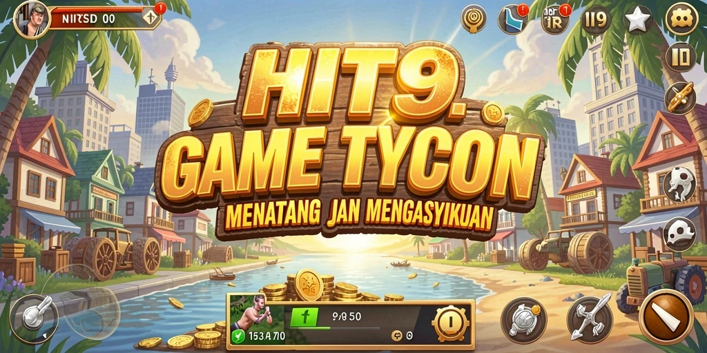 Screenshot gameplay HIT9 menampilkan pengelolaan bisnis yang dinamis.