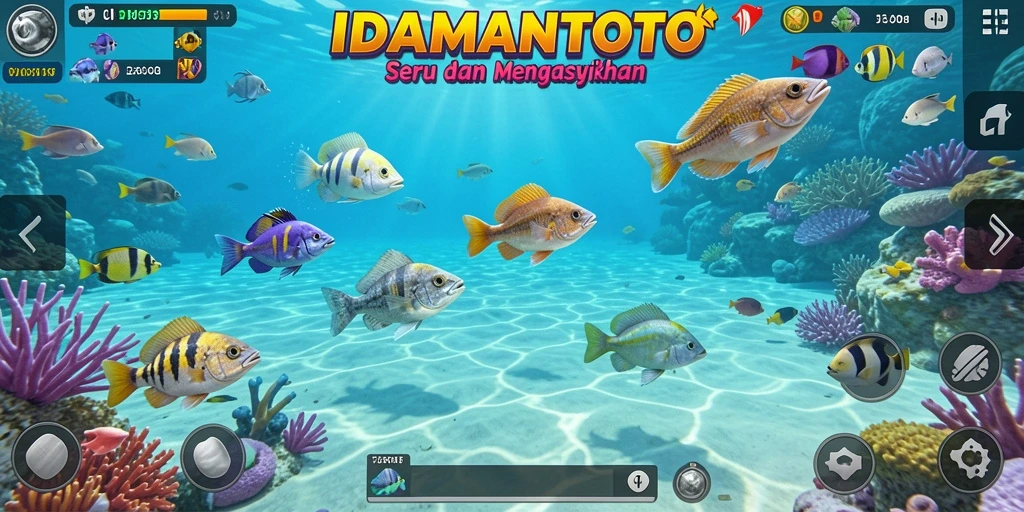 Tangkapan layar IDAMANTOTO menampilkan grafis gameplay Tembak Ikan yang menarik.