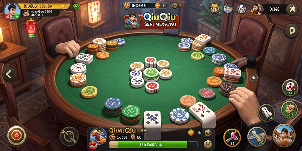 Tampilan gameplay QiuQiu yang menarik dan penuh warna.