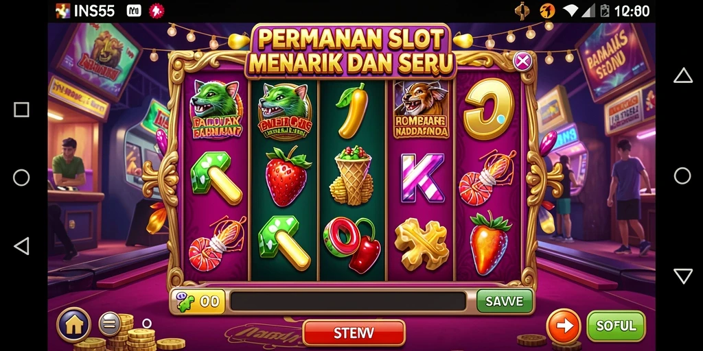 Screenshot gameplay INS55 menampilkan slot yang penuh warna dan menarik.