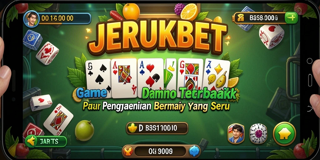 Screenshot permainan JERUKBET menampilkan gameplay seru Domino.