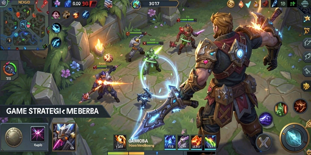 Screenshot gameplay NEXGID dengan aksi seru di arena MOBA.