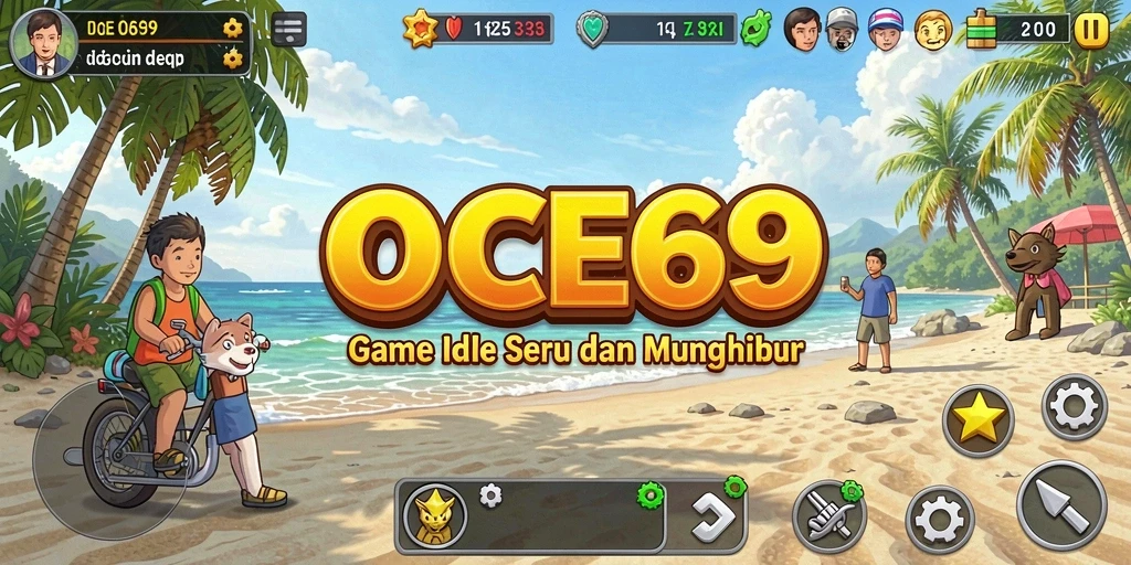 Screenshot utama OCE69 menunjukkan gameplay Idle yang menarik.