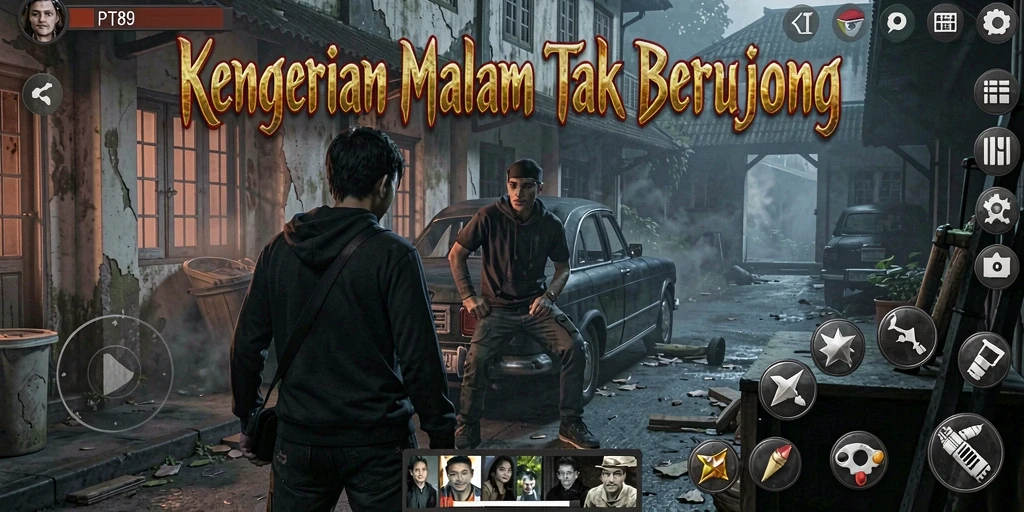 Screenshot gameplay PT89 menampilkan suasana mencekam dan menegangkan.