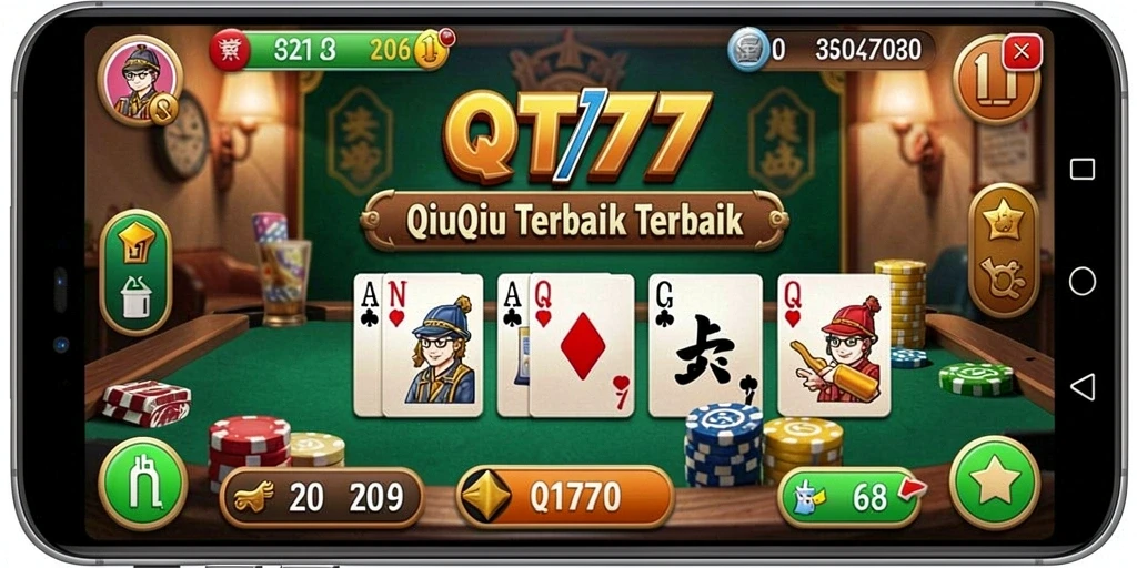 Tampilan menarik dari gameplay QiuQiu di QT777.