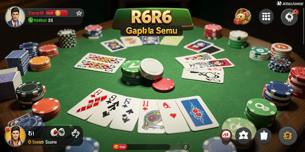 Screenshot gameplay R6R6 menampilkan momen seru permainan Gaple.