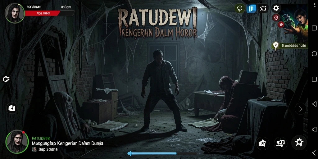 Screenshot gameplay menunjukkan suasana menegangkan di dalam RATUDEWI.