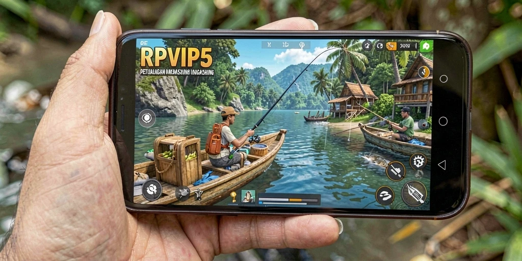 Tampilan gameplay RPVIP5 yang menampilkan keseruan memancing.
