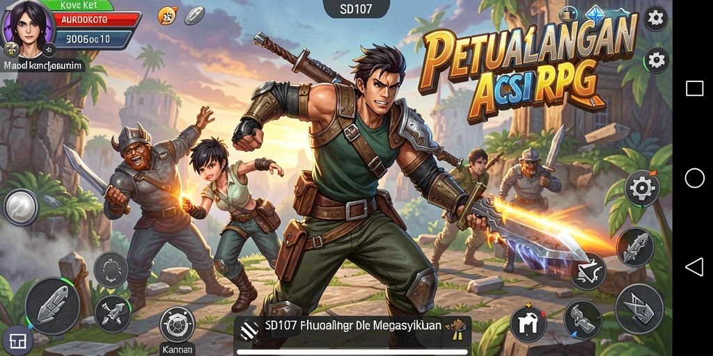 Tampilan menarik dari gameplay ARPG SD107 dengan aksi seru.