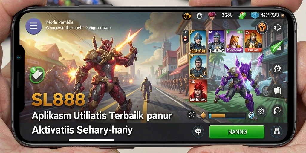 Screenshot utama SL888 menampilkan tampilan antarmuka aplikasi Utility yang menarik.