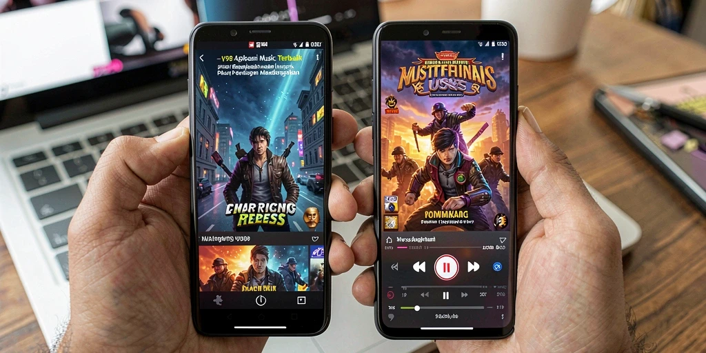 Tampilan menarik saat bermain musik di aplikasi V98.