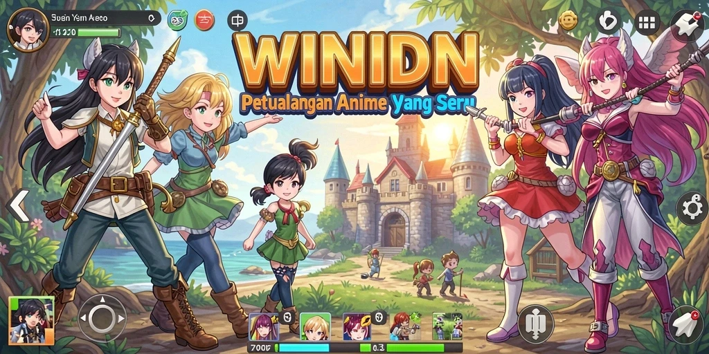 Gameplay seru WINIDN dengan karakter anime yang beragam.